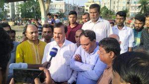 খিলক্ষেতের উচ্ছেদ করা দুর্গা মন্দিরের স্থান পরিদর্শন করেন বিএনপিসমর্থিত বাংলাদেশ হিন্দু বৌদ্ধ খ্রিস্টান কল্যাণ ফ্রন্টের নেতারা