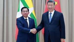 মিয়ানমারের সামরিক জান্তার সঙ্গে চীনা প্রেসিডেন্ট 