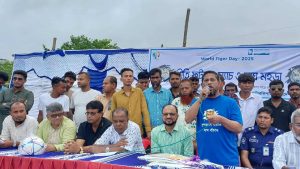 বাঘের ডাকে ফুটবল মাঠে সচেতনতার মহড়া