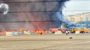 ছবিতে শাহজালাল বিমানবন্দরের আগুন ও ক্ষয়ক্ষতি